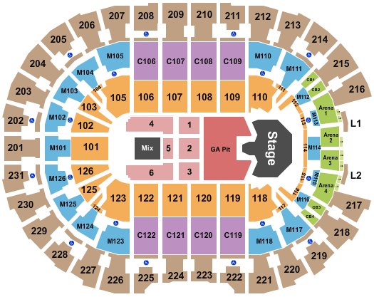 Rocket Arena GHOST Seating Chart